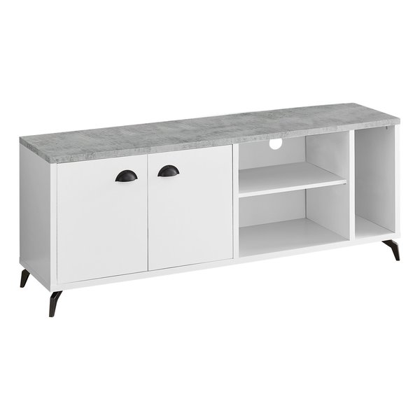 Monarch Specialties Tv Stand, 60 Inch, Console, Storage Cabinet, Living Room, Bedroom, Laminate, Grey I 2841